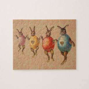 Easter Bunny Dancing Eggs Jigsaw Puzzle