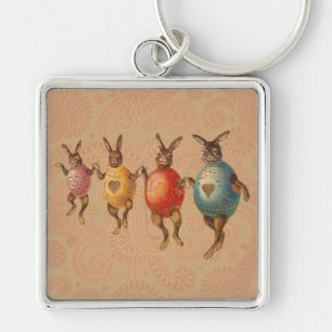 Easter Bunny Dancing Eggs Keychain