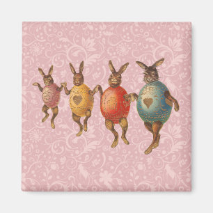 Easter Bunny Dancing Eggs Magnet