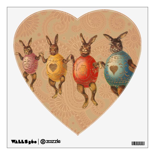 Easter Bunny Dancing Eggs Wall Decal (Front)
