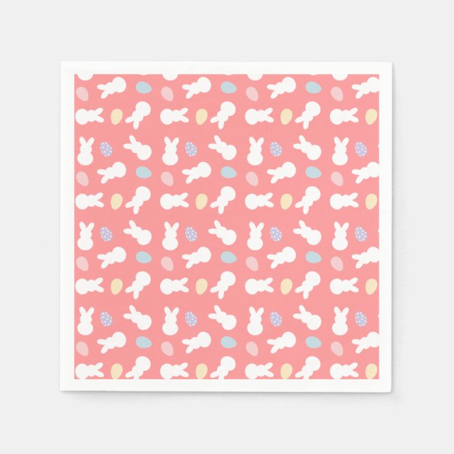 Easter Bunny Decorated Egg Pattern Napkins (Front)
