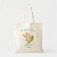 Easter Bunny Delivery Personalized Name / Holidays Tote Bag