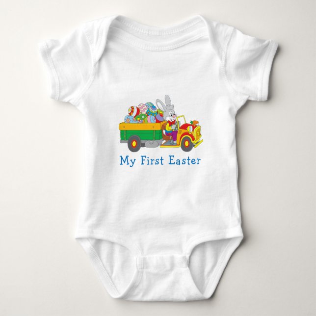 Easter Bunny Delivery Truck | My First Easter Baby Bodysuit (Front)
