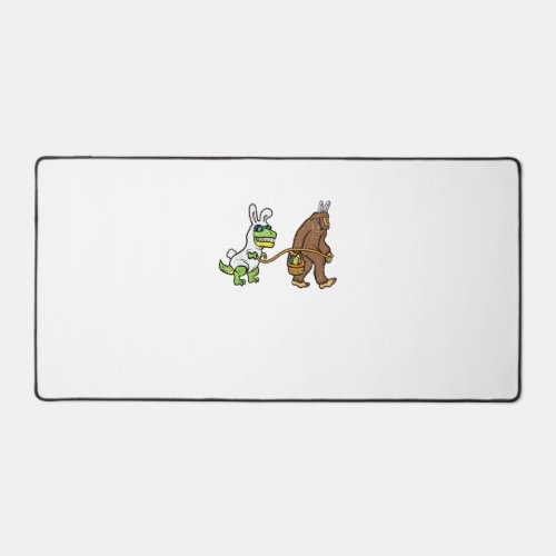 Easter Bunny Dino Bigfoot Sasquatch Trex Men Boys  Desk Mat