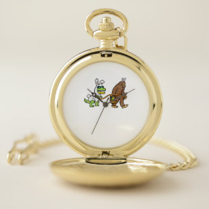 Easter Bunny Dino Bigfoot Sasquatch Trex Men Boys  Pocket Watch