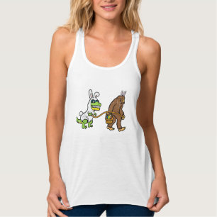 Easter Bunny Dino Bigfoot Sasquatch Trex Men Boys  Tank Top