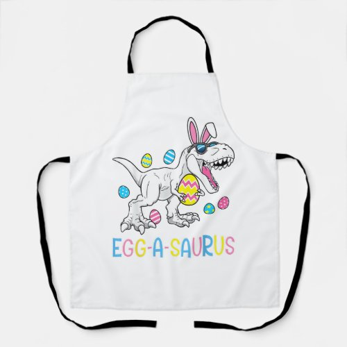 Easter Bunny Dinosaur Egg A Saurus TRex Kids Boys Apron