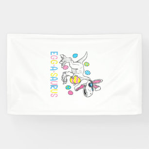 Easter Bunny Dinosaur Egg A Saurus TRex Kids Boys Banner