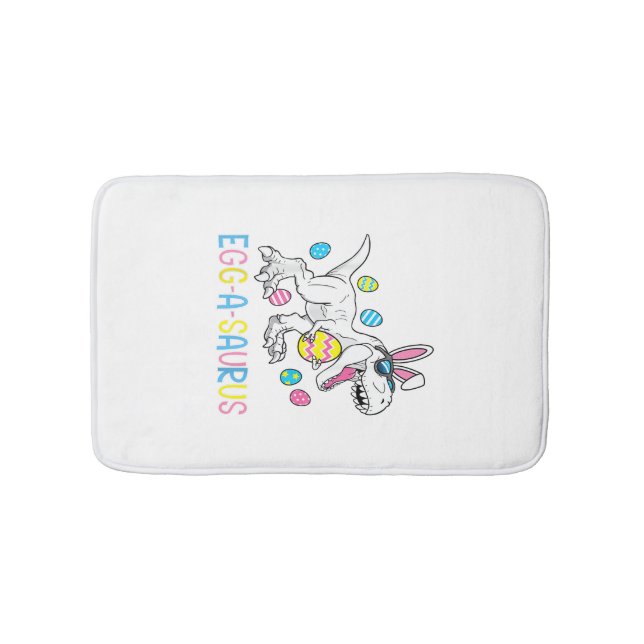 Easter Bunny Dinosaur Egg A Saurus TRex Kids Boys  Bath Mat (Front)