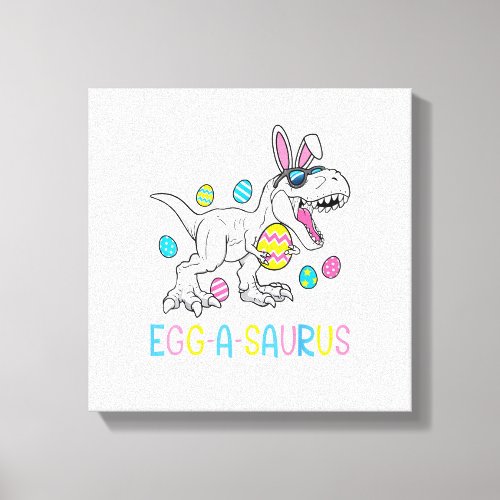 Easter Bunny Dinosaur Egg A Saurus TRex Kids Boys  Canvas Print