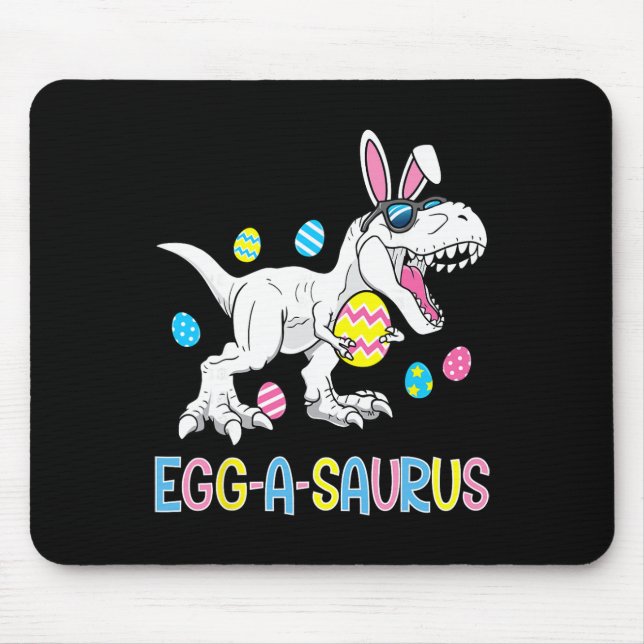 Easter Bunny Dinosaur Egg A Saurus Trex Kids Boys  Mouse Pad (Front)