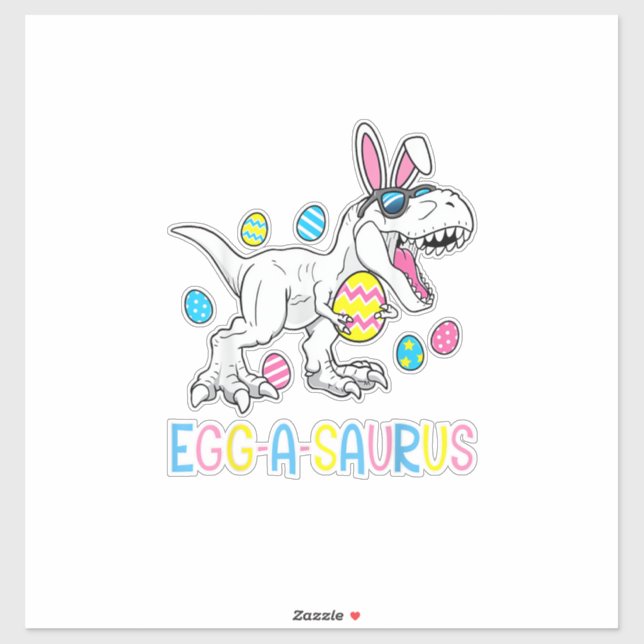 Easter Bunny Dinosaur Egg A Saurus TRex Kids Boys  Sticker (Sheet)