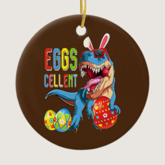 Easter Bunny Dinosaur T rex Eggs Boys Kids Girl Ceramic Ornament