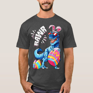 Easter Bunny Dinosaur T rex Eggs Boys Kids Girl Ra T-Shirt