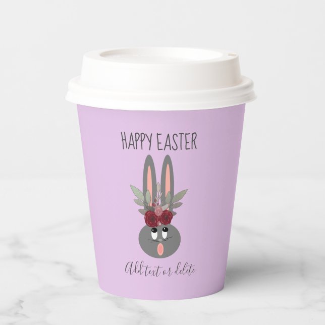 Easter Bunny Disposable Coffee Paper Cups (Front)