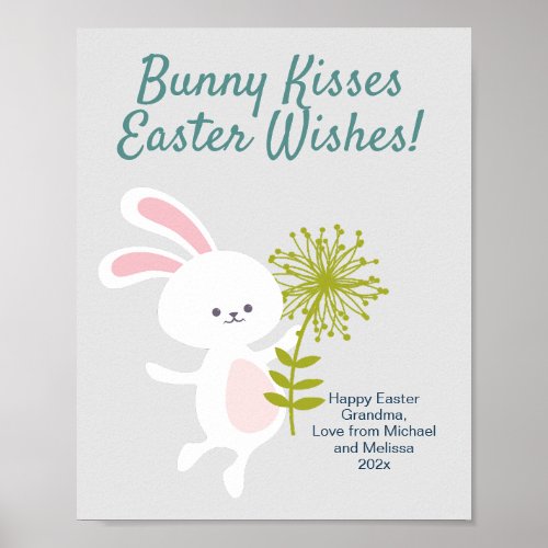 Easter Bunny DIY Fingerprint Template Poster