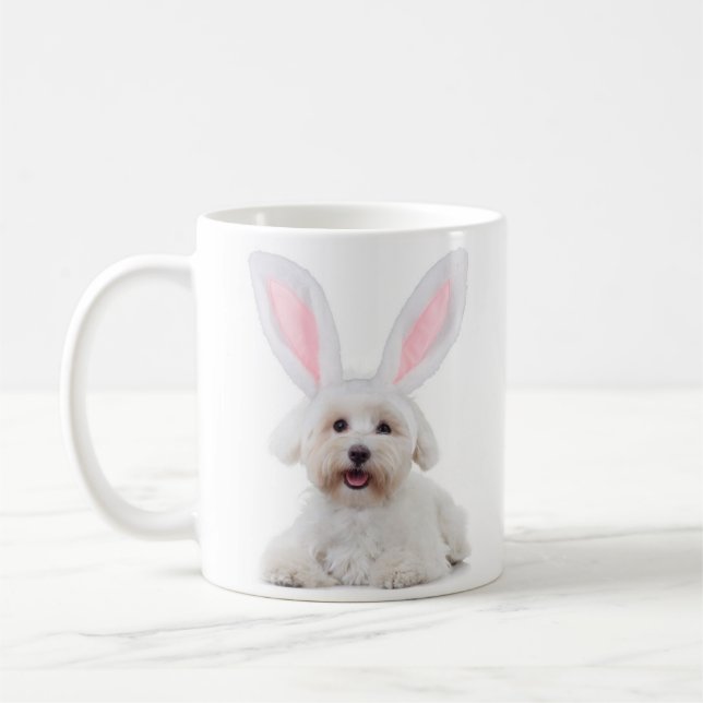 Easter Bunny Dog Cute Easter Coffee Mug (Left)