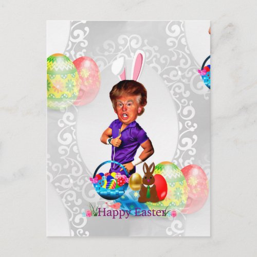 easter bunny donald trump holiday postcard