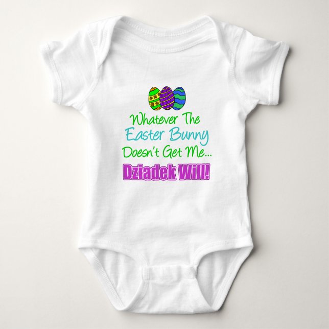Easter Bunny Dziadek Will Baby Bodysuit (Front)