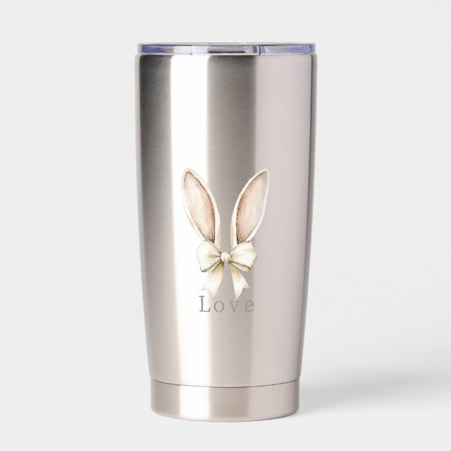 Easter Bunny Ears Bow Love Insulated Tumbler (Front)