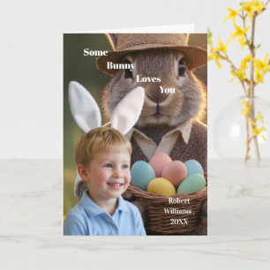 Easter Bunny Ears Boy Photo Customize Card
