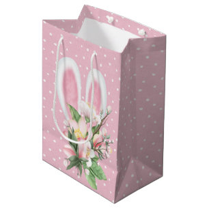 Easter Bunny Ears In Flower Bouquet Medium Gift Bag