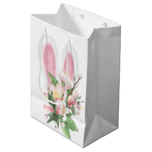 Easter Bunny Ears In Flower Bouquet Medium Gift Bag