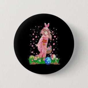 Easter Bunny Ears Kawaii Japanese Anime Manga Teen Button