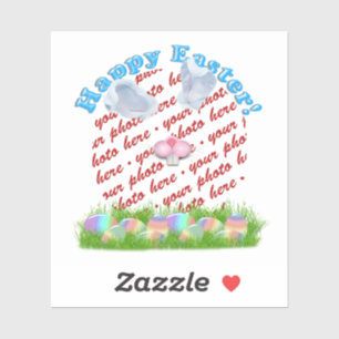 Easter Bunny (Ears & Nose Adjustable) Photo Frame Sticker