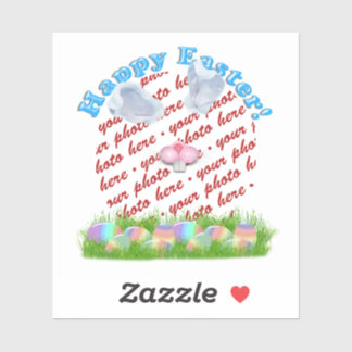 Easter Bunny (Ears & Nose Adjustable) Photo Frame Sticker