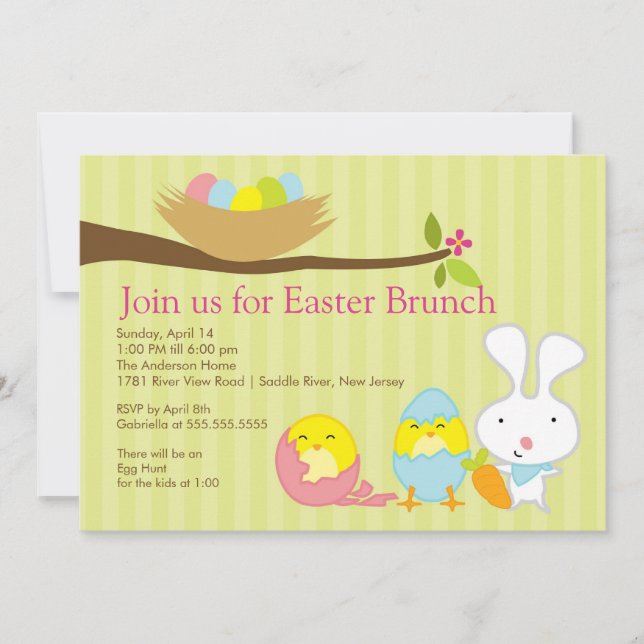 Easter Bunny Easter Brunch Party Invitation (Front)