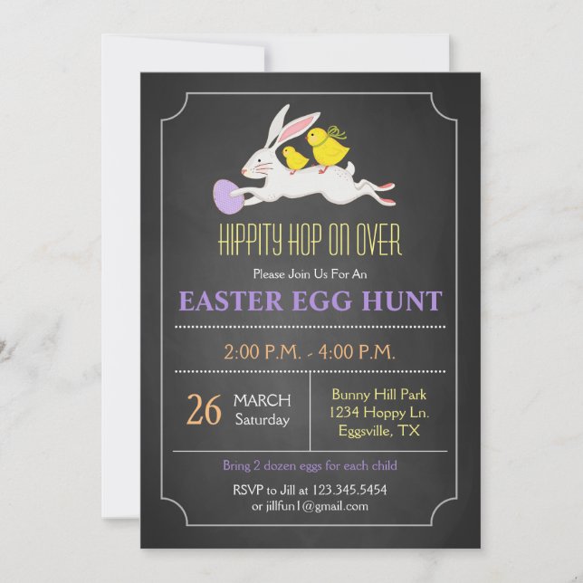 Easter Bunny Easter Egg Hunt Invitation (Front)
