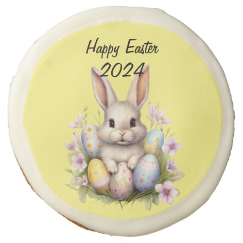 Easter Bunny  Easter Eggs Artwork Sugar Cookie