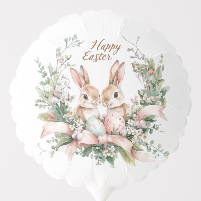 Easter Bunny, Egg, and Wreath  Balloon (Front)