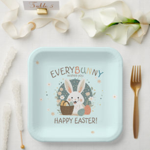 Easter Bunny Egg Basket ID1013 Paper Plates