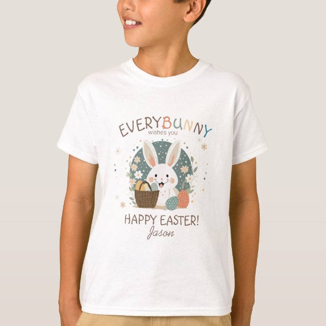 Easter Bunny Egg Basket ID1013 T-Shirt (Front)