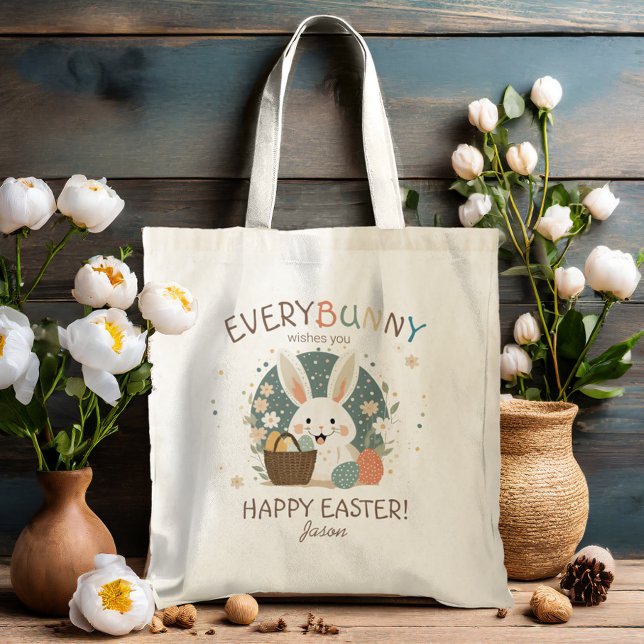 Easter Bunny Egg Basket ID1013 Tote Bag (Creator Uploaded)