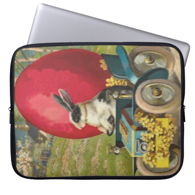 Easter Bunny Egg Car Landscape Laptop Sleeve (Front)