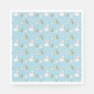 Easter Bunny, Egg & Carrot Pattern Cut-out Paper Napkins