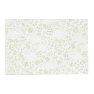 Easter Bunny Egg Floral Green Pattern Placemat