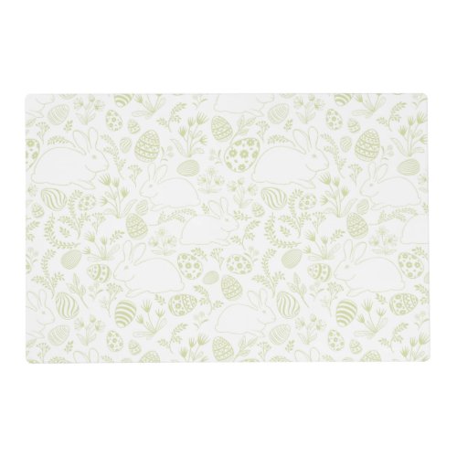 Easter Bunny Egg Floral Green Pattern Placemat