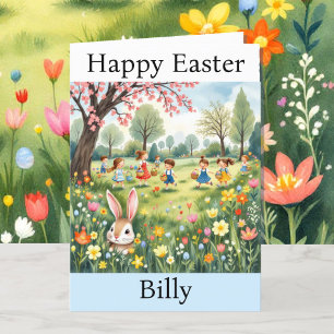 Easter Bunny Egg Hunt Add Name From Grandma Holiday Card