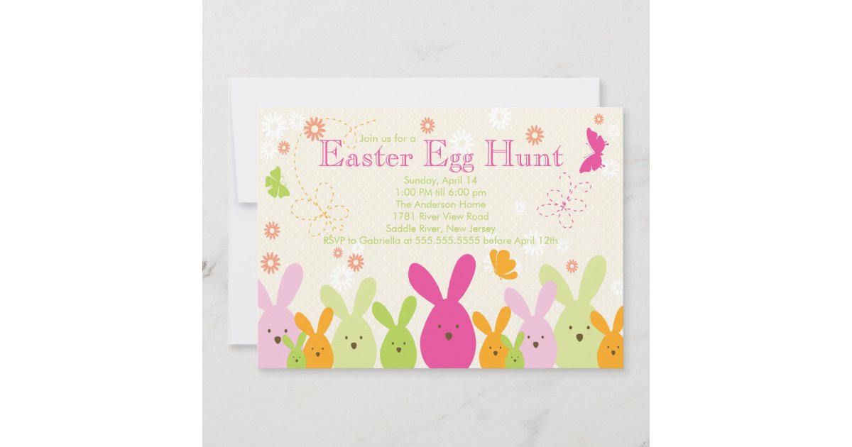 Easter Bunny Egg Hunt Easter Party Invitation | Zazzle