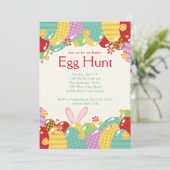 Easter Bunny Egg Hunt Easter Party Invitation (Standing Front)