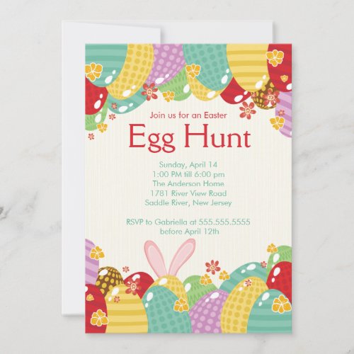 Easter Bunny Egg Hunt Easter Party Invitation