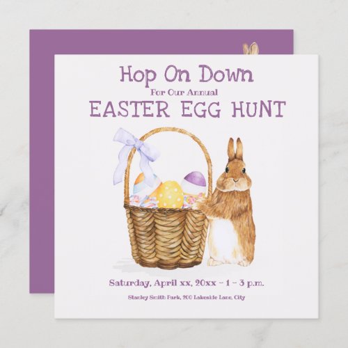 Easter Bunny Egg Hunt Party Invitation