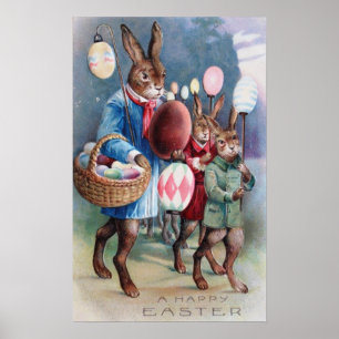 Easter Bunny Egg Lantern Parade Poster
