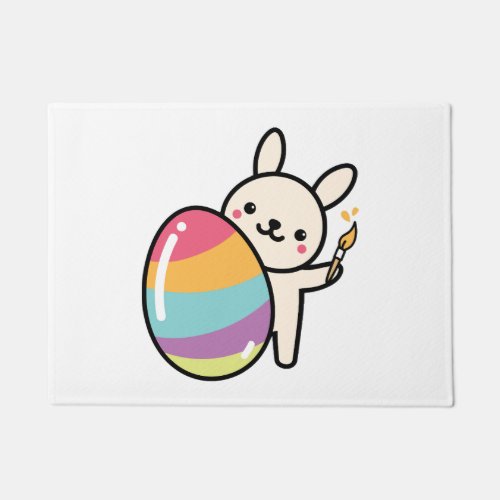 Easter Bunny Egg Painting Easter Egg Cute Adorable Doormat