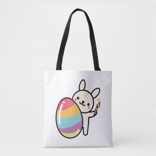 Easter Bunny Egg Painting Easter Egg Cute Adorable Tote Bag