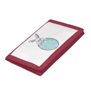 Easter Bunny Egg With Glasses Trifold Wallet